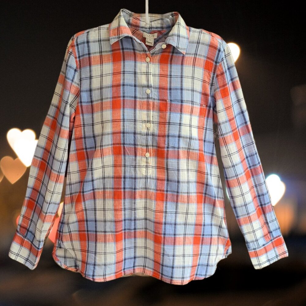 J. Crew Women's Boyfriend Top Shirt Long Sleeves Size XXS
